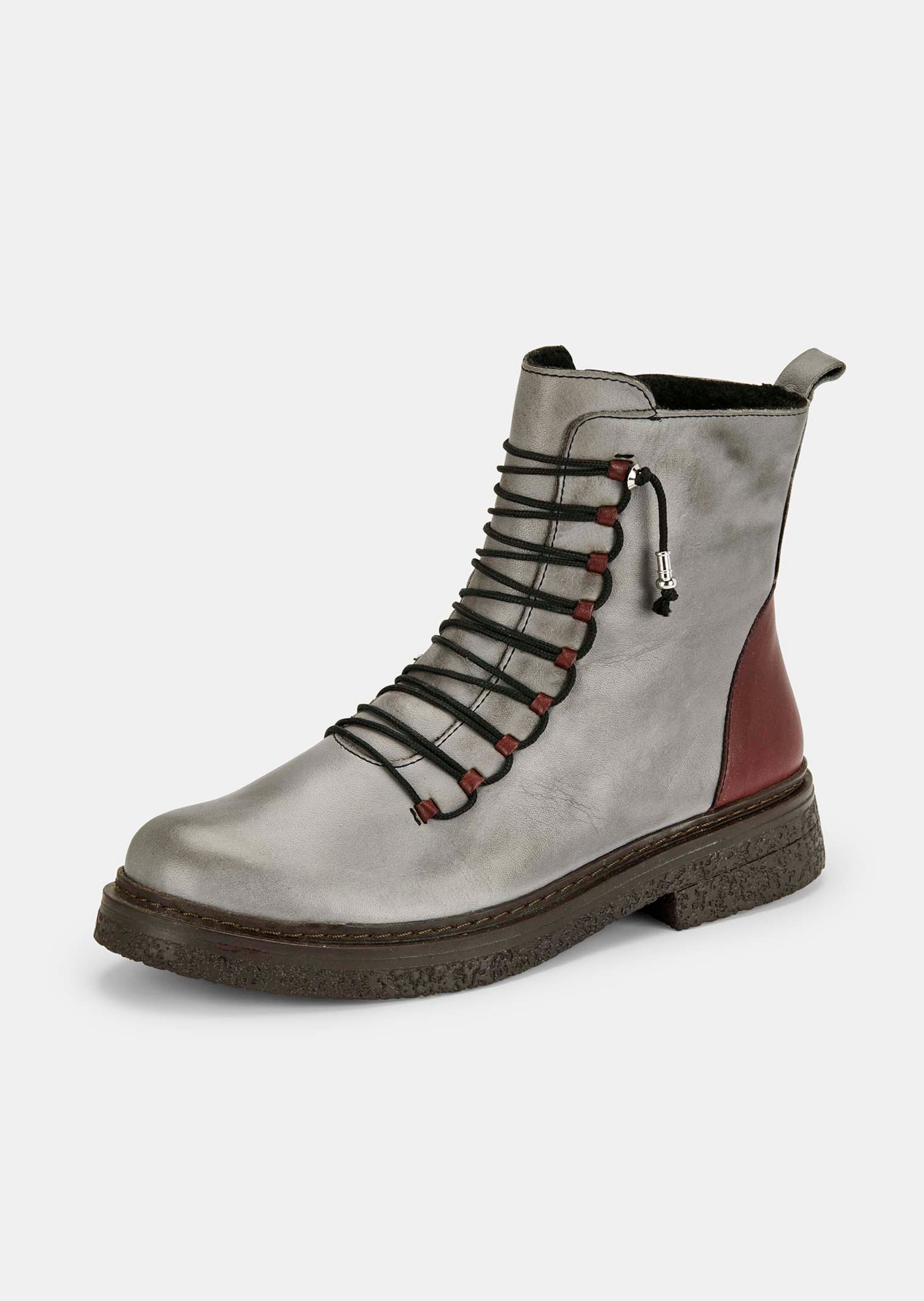 Stiefeletten aus Leder mit Zierschnürung