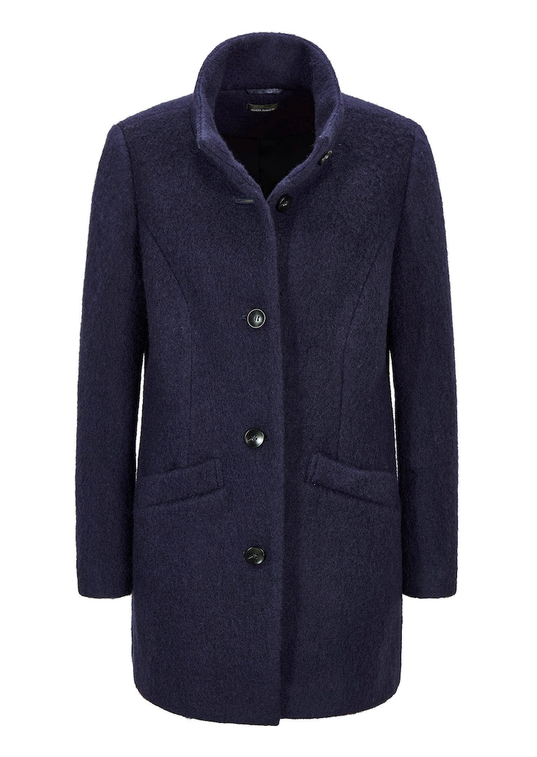 Manteau laineux avec col montant