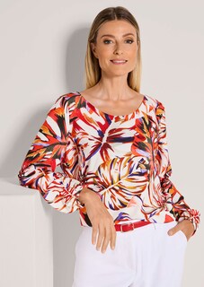 Bluse mit Blätter-Print thumbnail 7