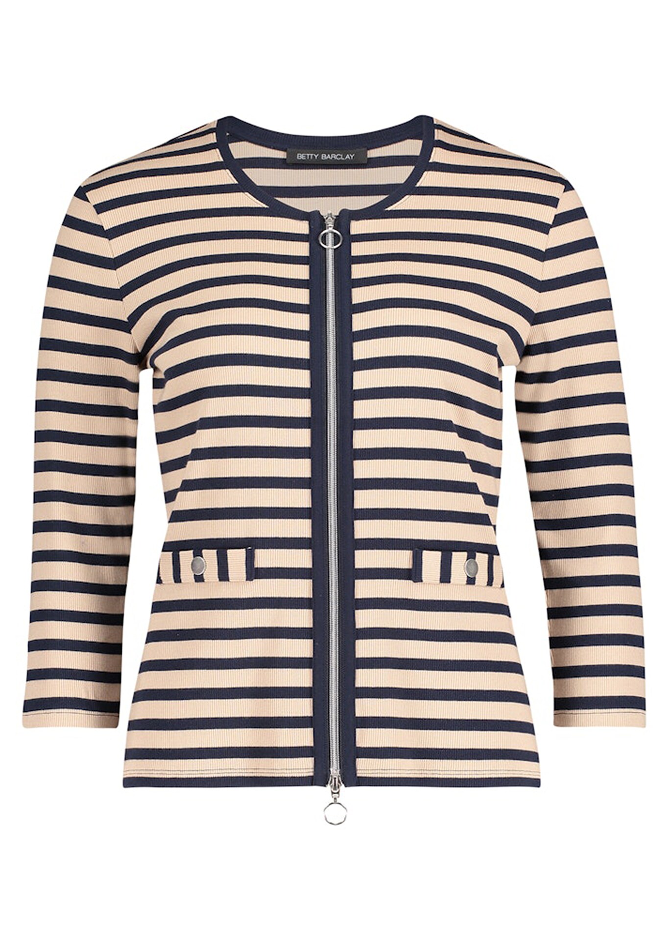 Shirtjacke aus Baumwoll-Feinripp