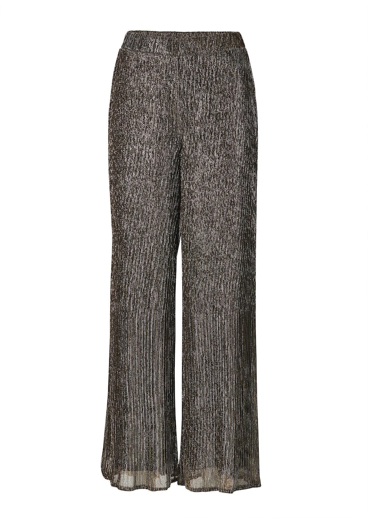 Palazzo-Hose VERA aus glänzendem Plissee