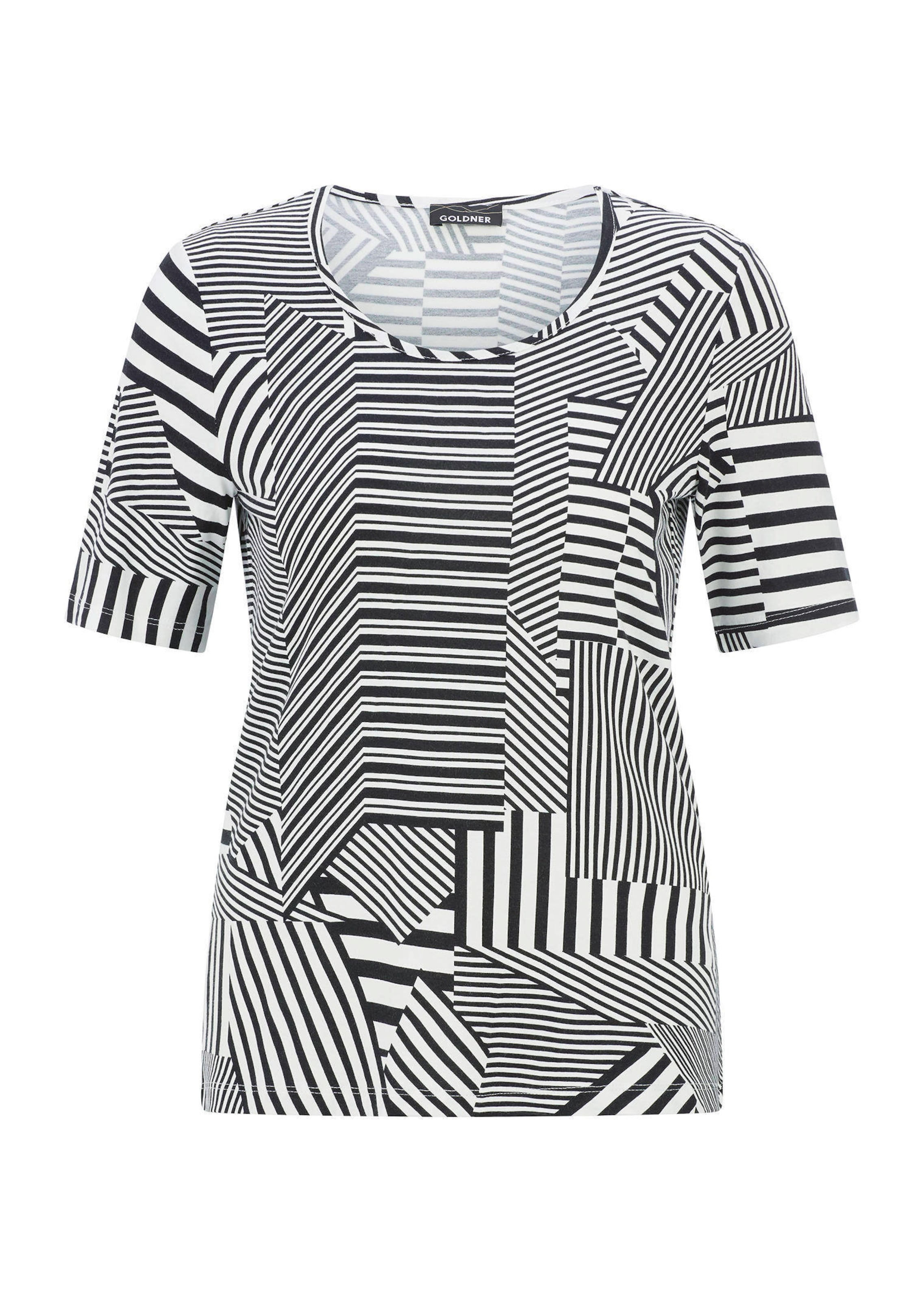 Viscose shirt met abstracte streepjesprint