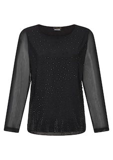 T-shirt en tissu filet orné de pierres scintillantes thumbnail 6