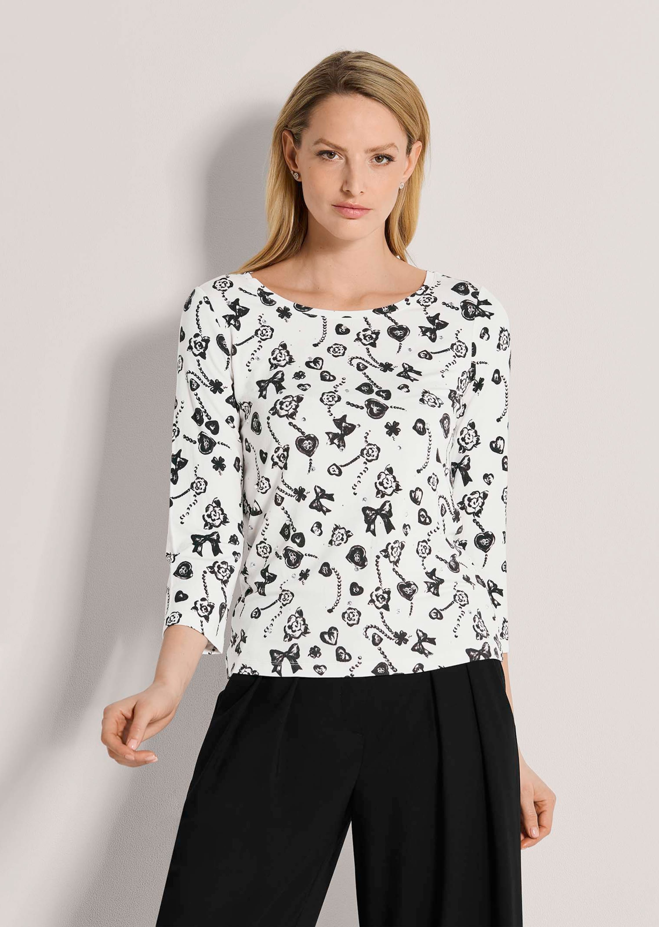 Shirt mit Fantasy-Print und Strass