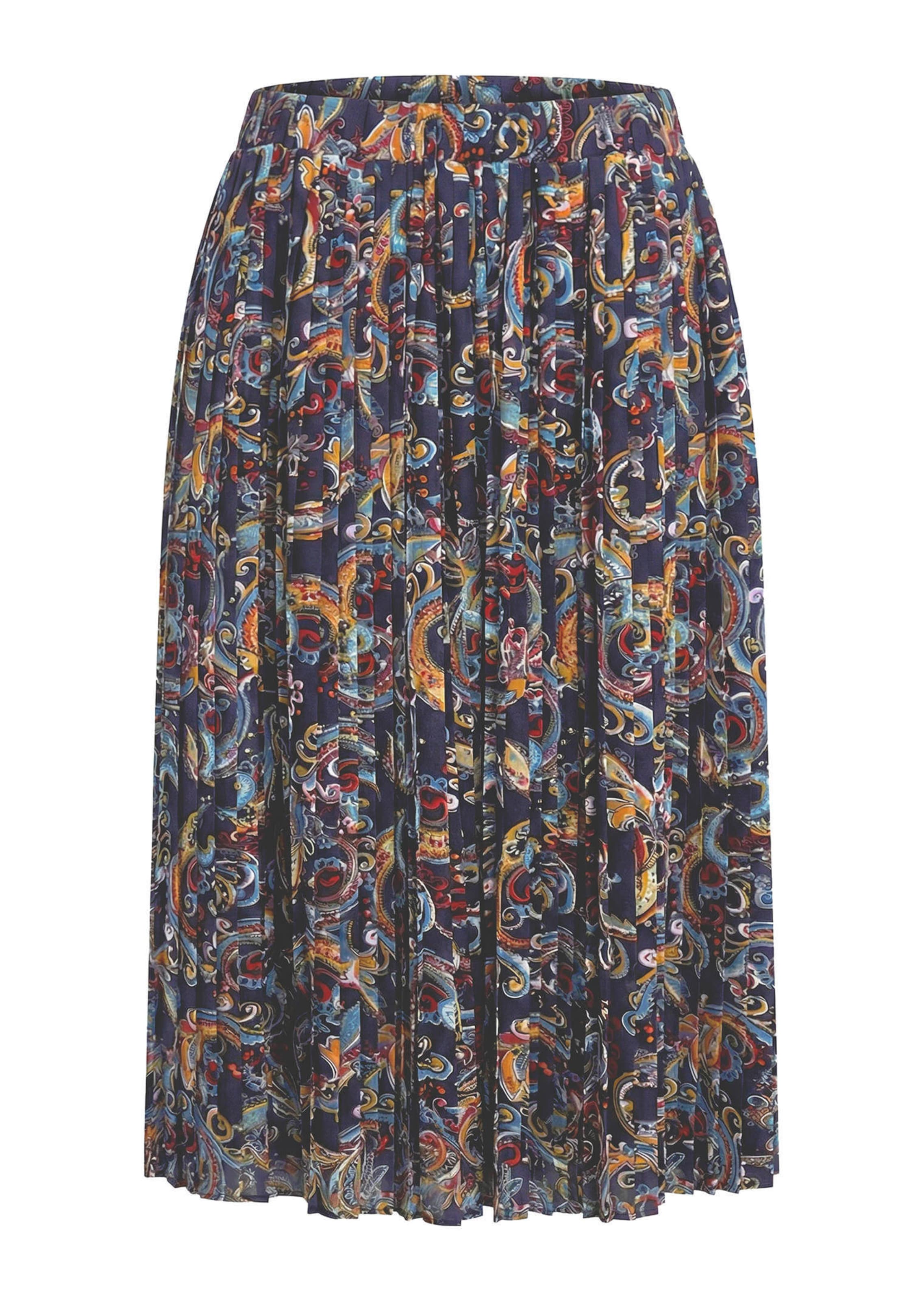 Jupe plissée midi à motif cachemire