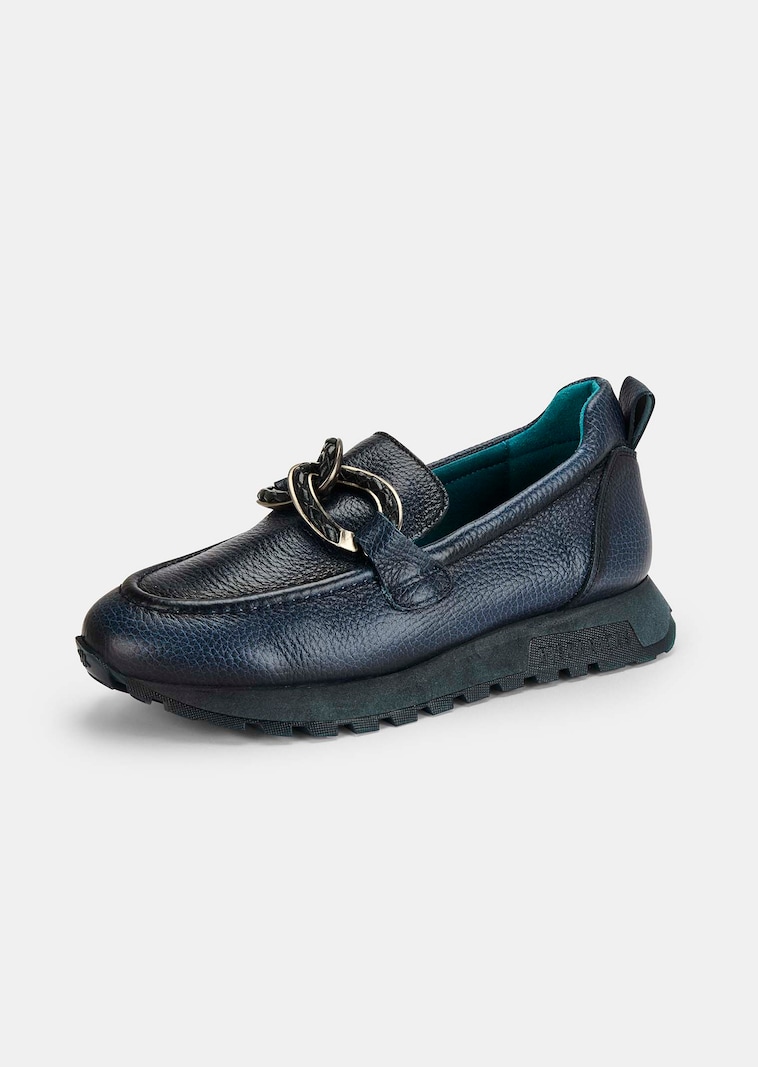 Loafers with a decorative buckle