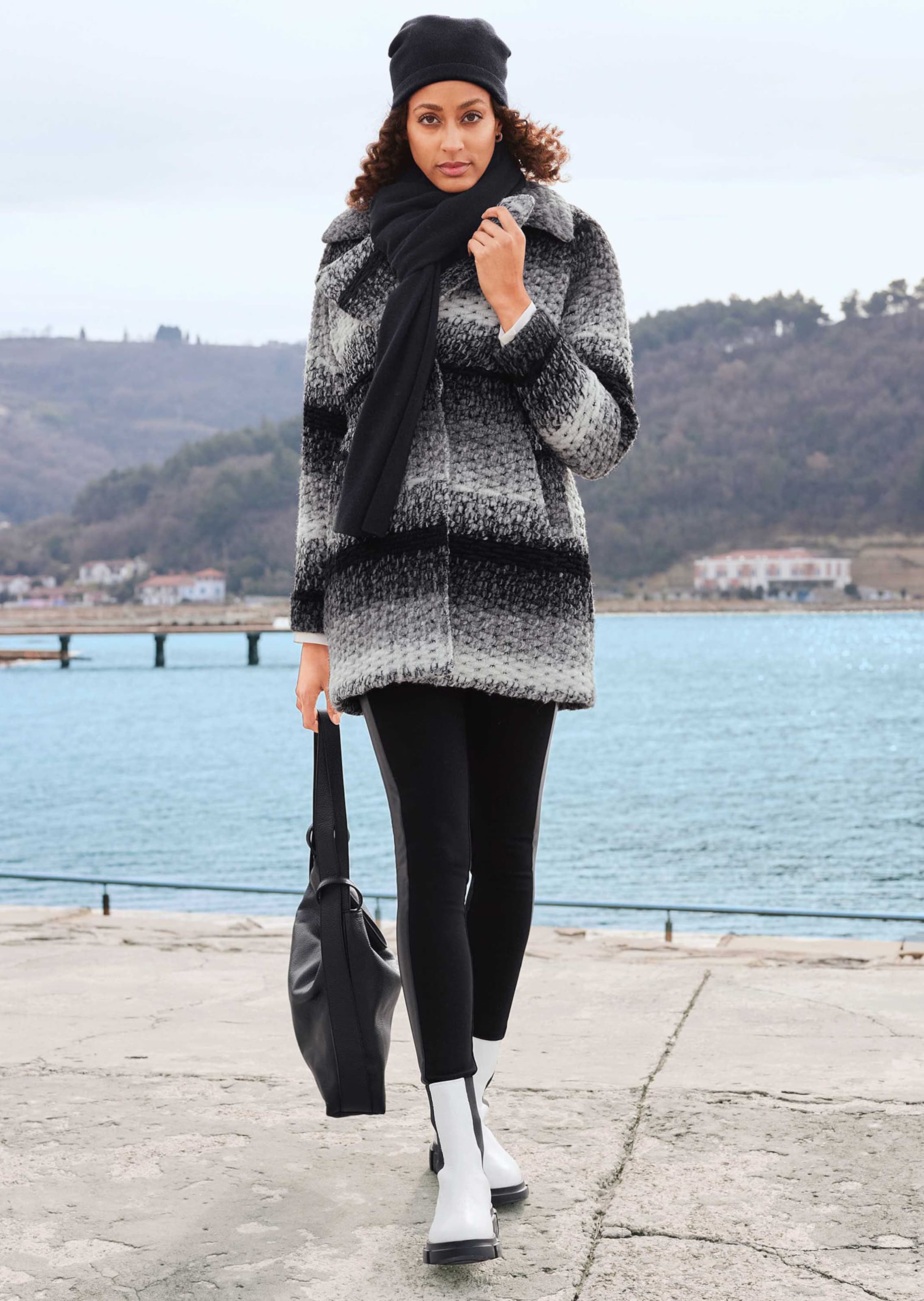 Longjacke in Struktur-Qualität