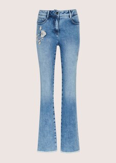 Jean bootcut à broderie et ourlet à franges thumbnail 7