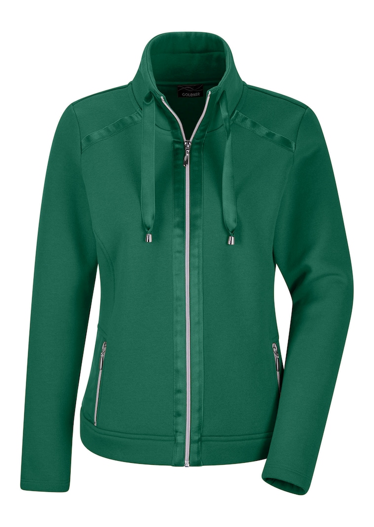 Sweatjacke mit Satin-Bändern