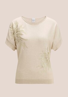 Kurzarm-Pullover mit glanzvollem Floral-Print thumbnail 7