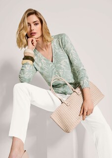Strickjacke mit Allover-Print und V-Ausschnitt thumbnail 5
