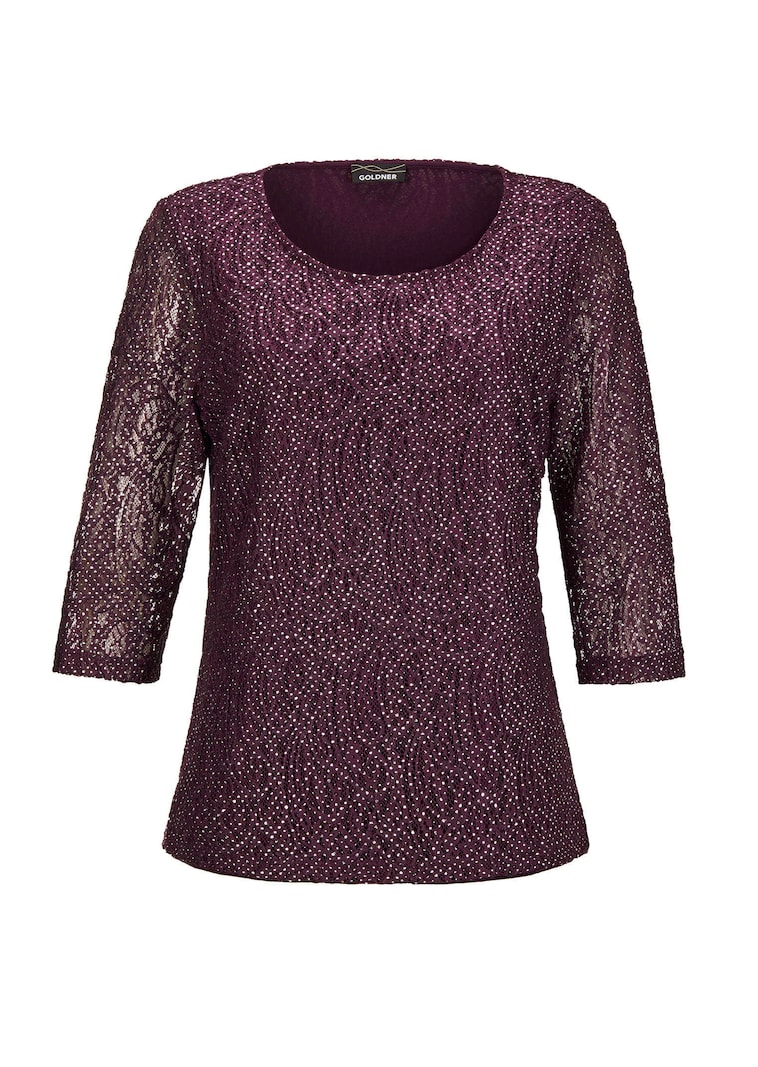 Spitzenbluse mit zartem Glanz