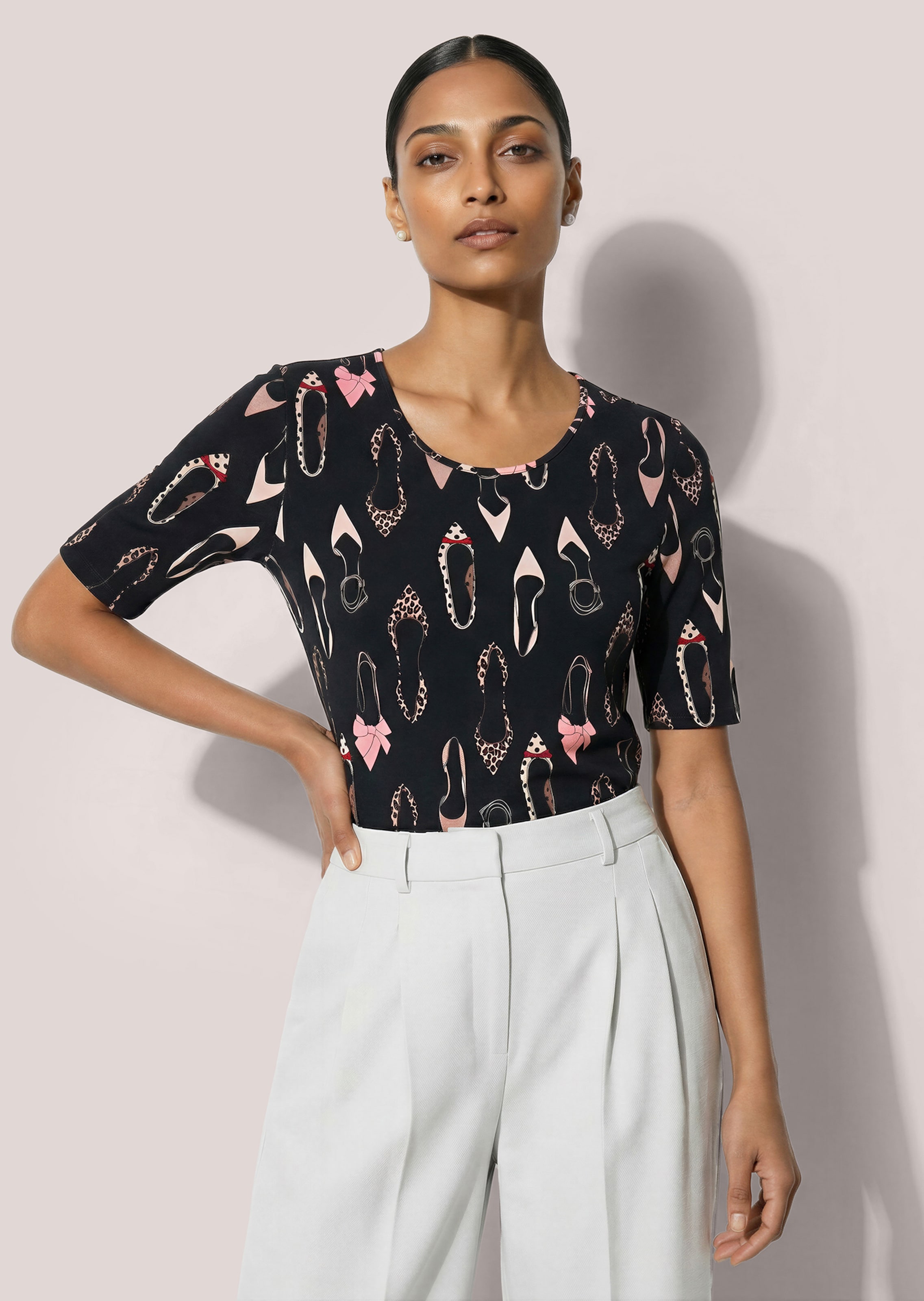 T-shirt manches courtes imprimé chaussures