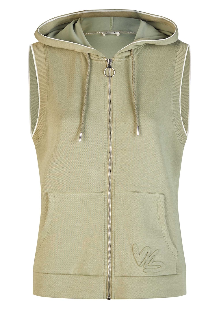 Sweatvest met een capuchon en kangoeroezakken
