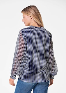 Chiffonbluse mit Gummibündchen thumbnail 4