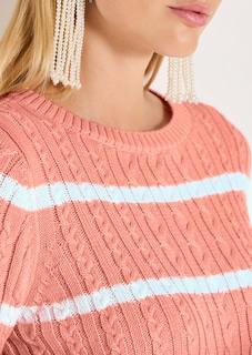 Strickpullover mit Zopfmuster thumbnail 5