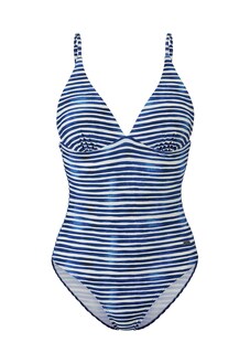 Striped swimsuit with adjustable shoulder straps thumbnail 4