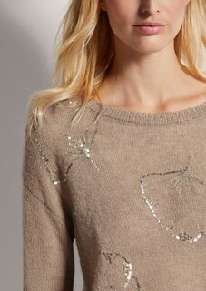 Rundhals-Pullover mit Pailletten thumbnail 6