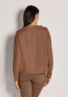 Kurzer Oversize-Pullover mit Kaschmir thumbnail 4
