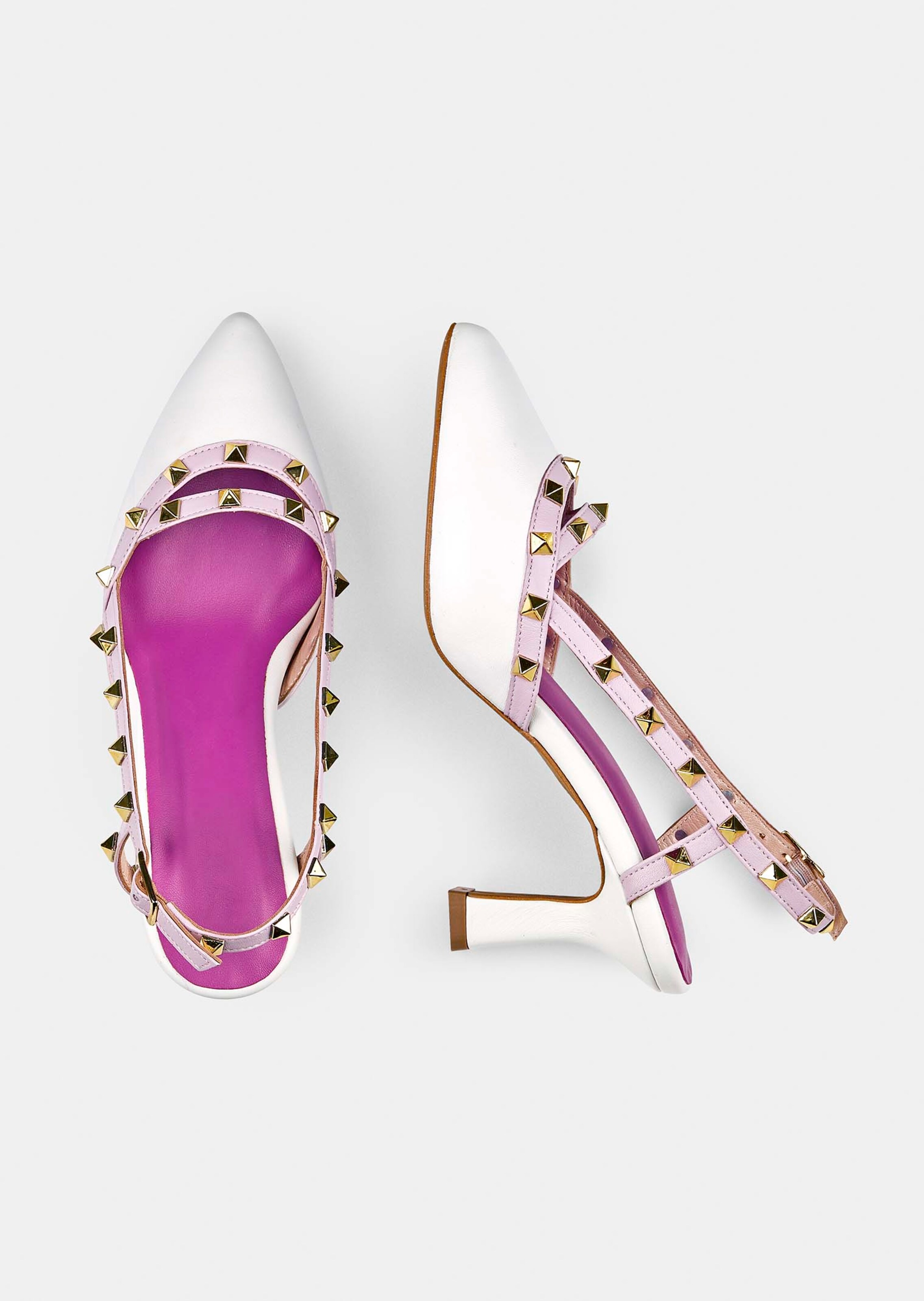 Slingpumps aus Leder mit Pyramiden-Nieten thumbnail 2