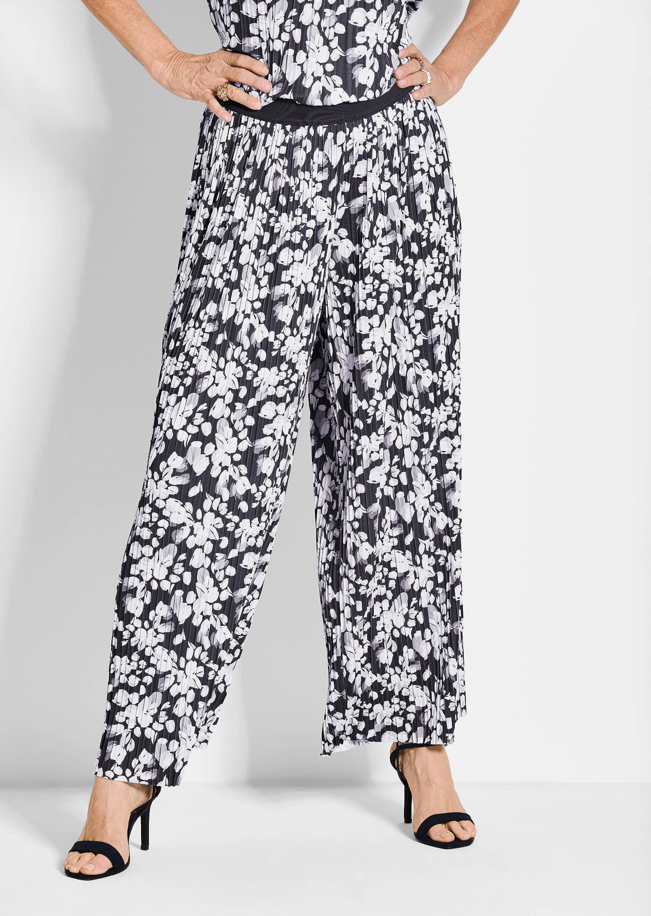 Plissébroek VERA met bloemenprint