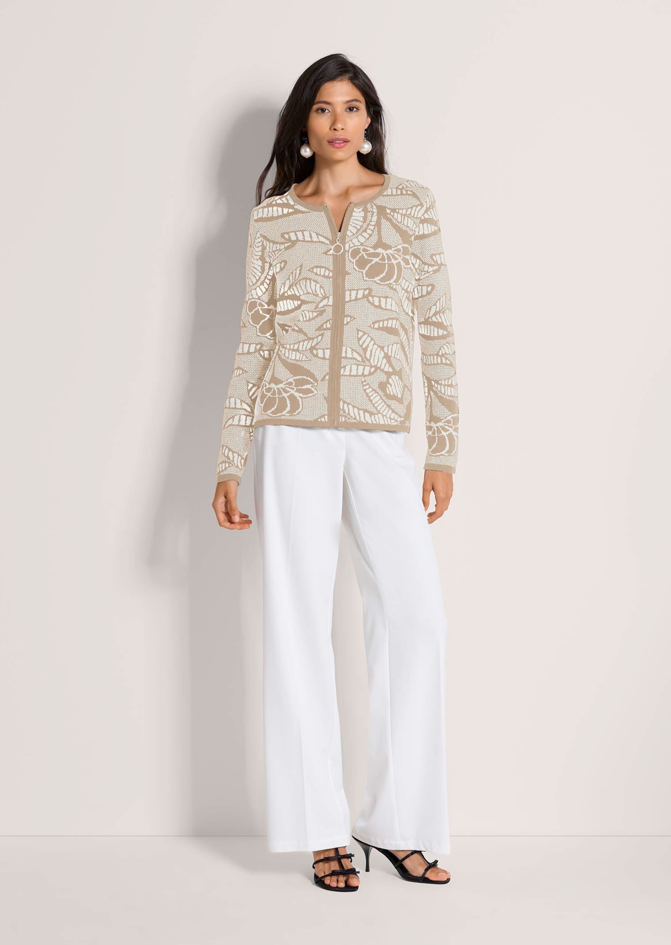 Jacquard knitted blazer with zip