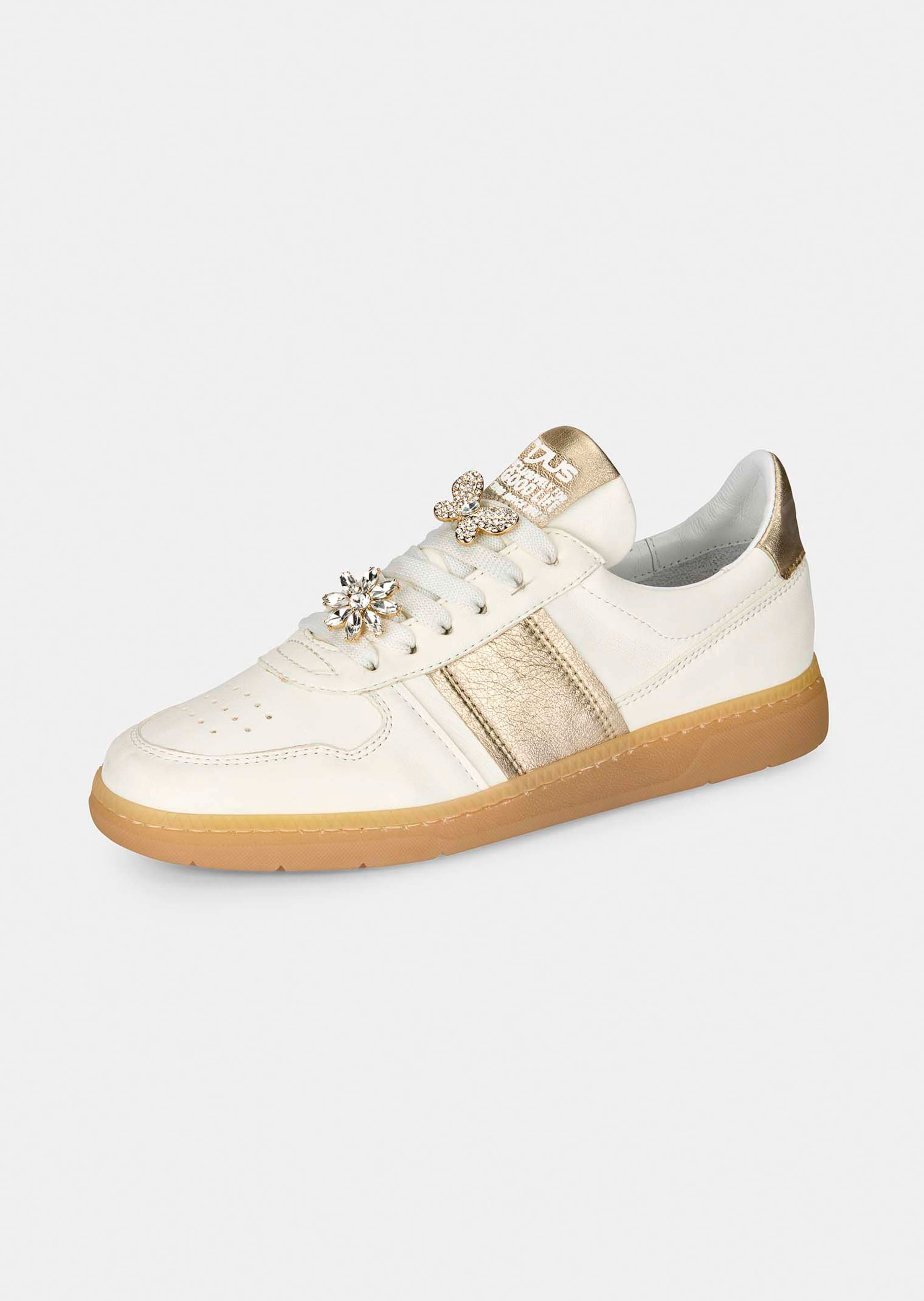 Leder-Sneaker mit Metallic-Akzent
