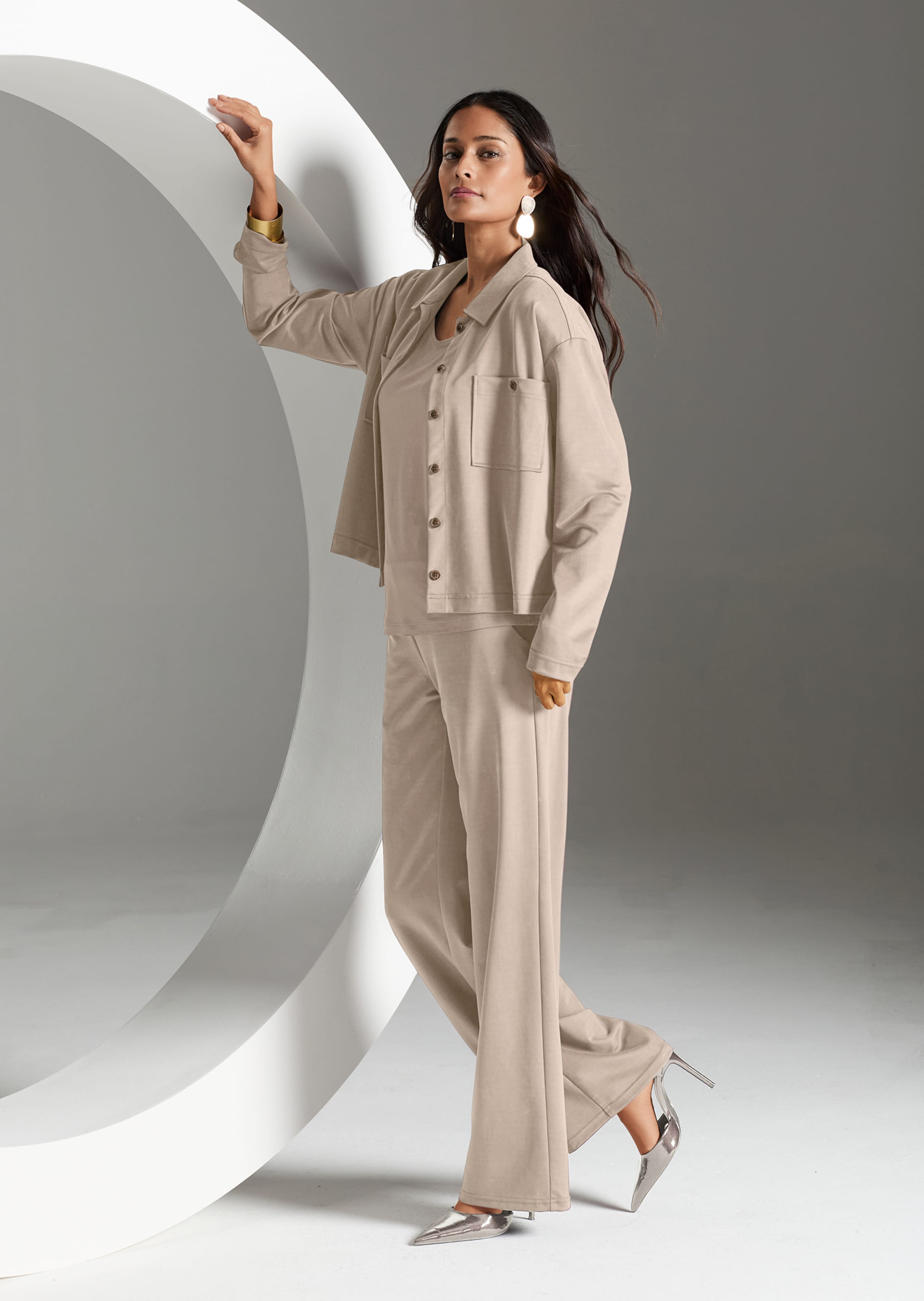 Pantalon à taille élastique en jersey doux