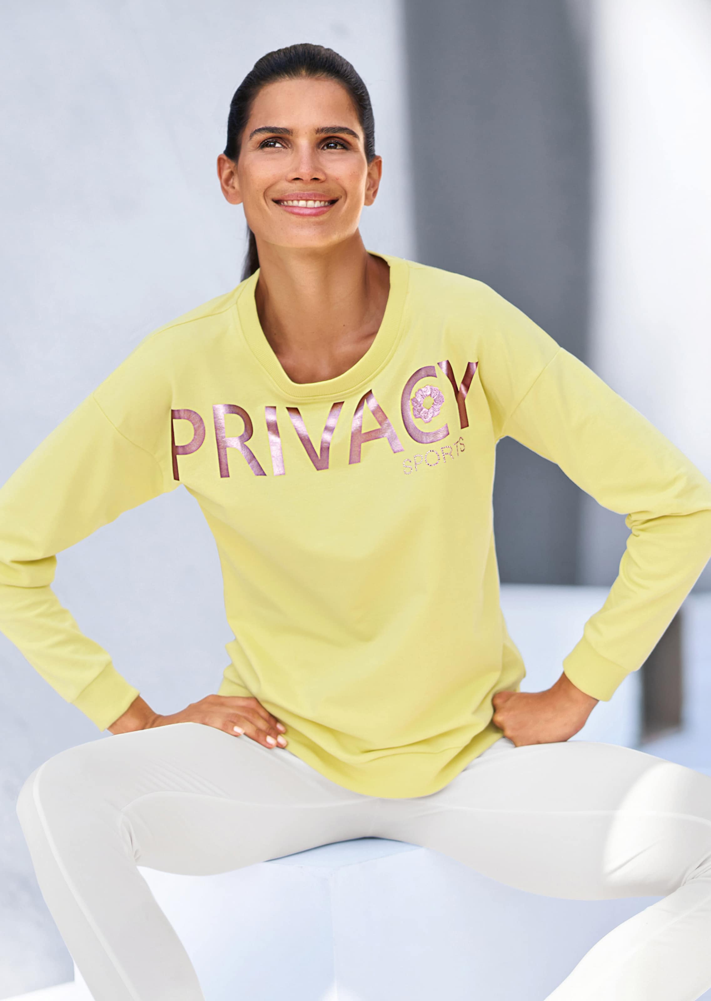 Sweatshirt mit glänzendem Logoprint