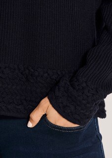 Rib knit jumper with cable detailing thumbnail 6