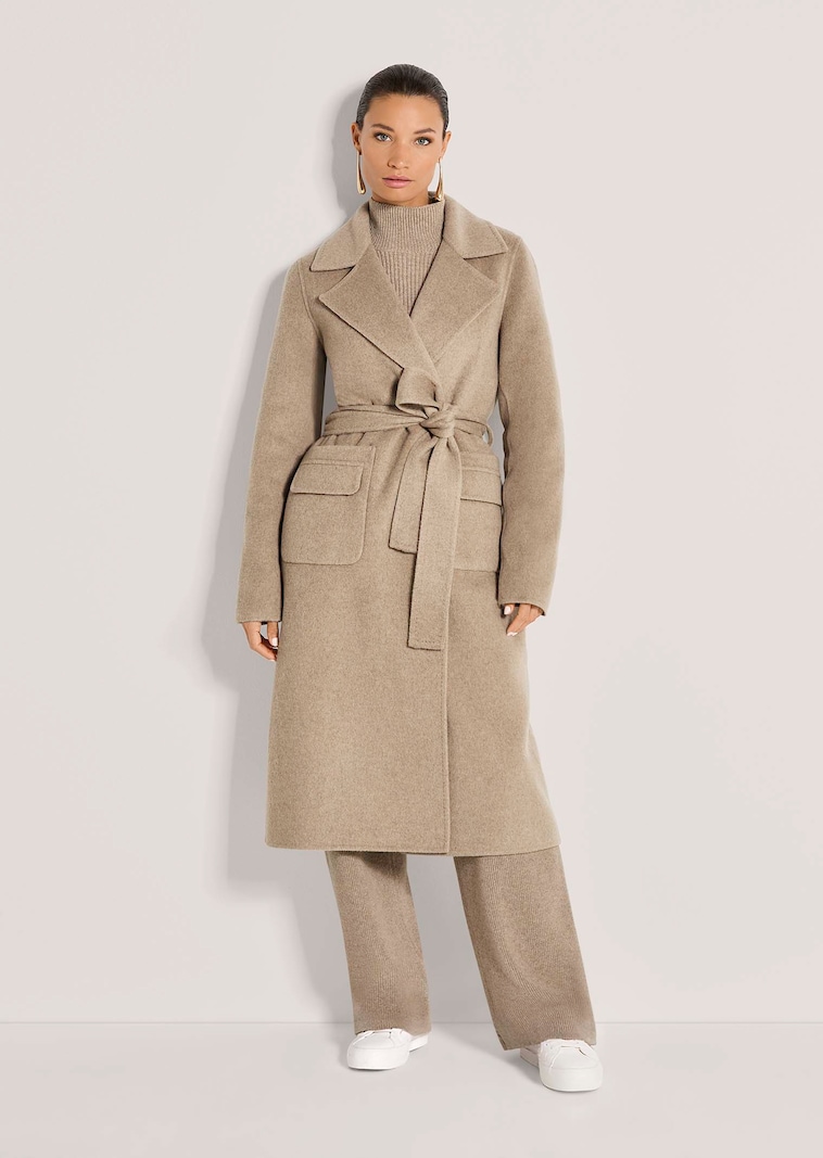 Long woollen coat with cashmere