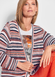 Veste en tricot avec motif à rayures thumbnail 4