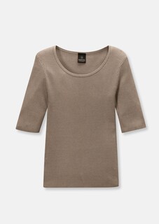 Rippstrickpullover mit kurzen Ärmeln thumbnail 7