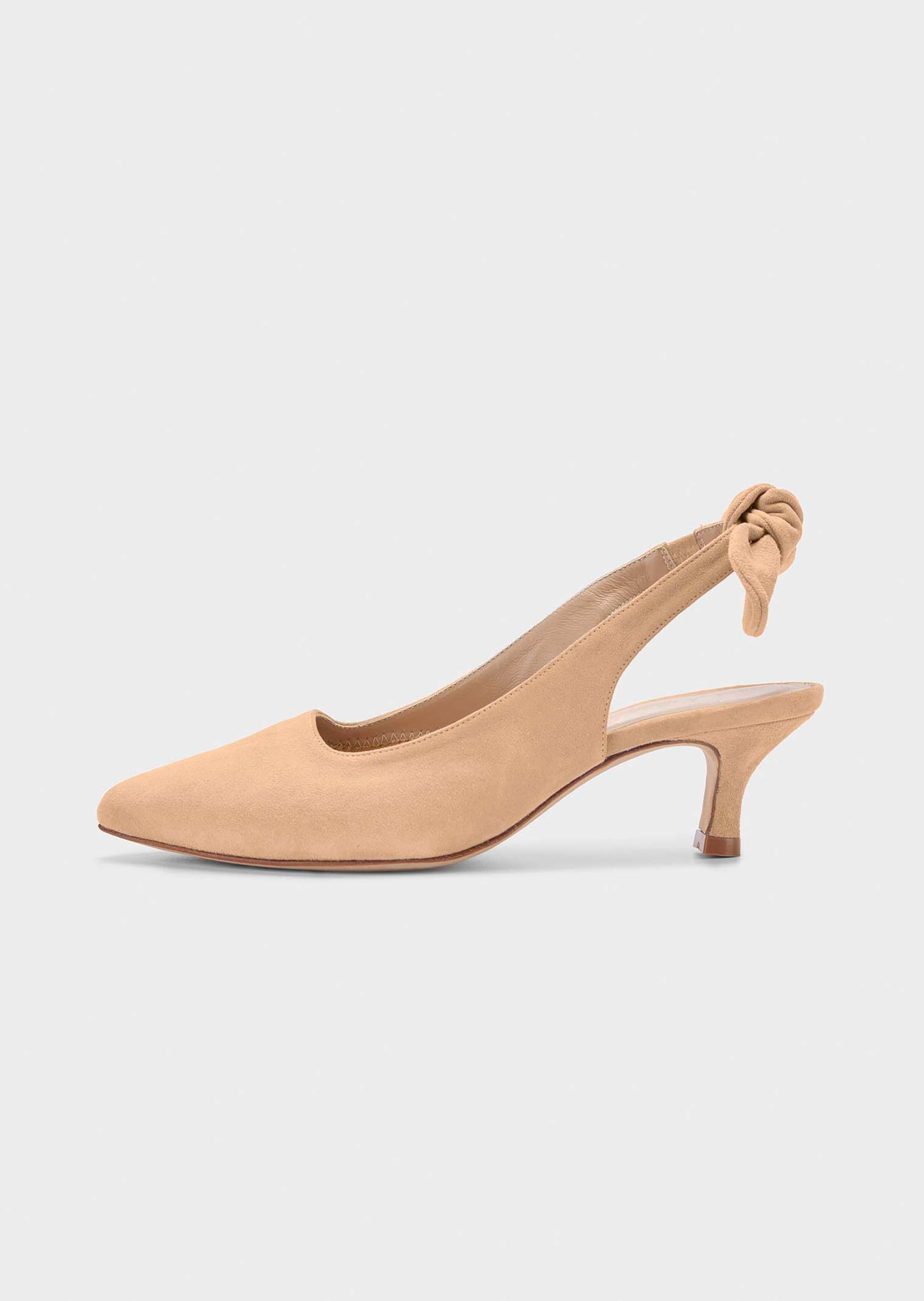Slingpumps mit Zierband in Komfort-Weite