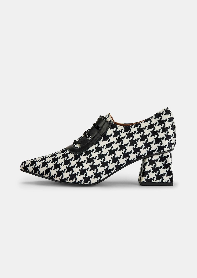 Escarpins à motif pied-de-poule et à lacets