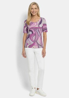 T-shirt en viscose avec un raffiné imprimé all-over thumbnail 2