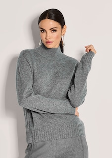 Stehkragen-Pullover in edler Melange thumbnail 2