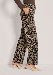 Wijde jersey broek met luipaardprint thumbnail 5