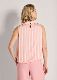 Ärmellose Bluse mit zarten Streifen thumbnail 4
