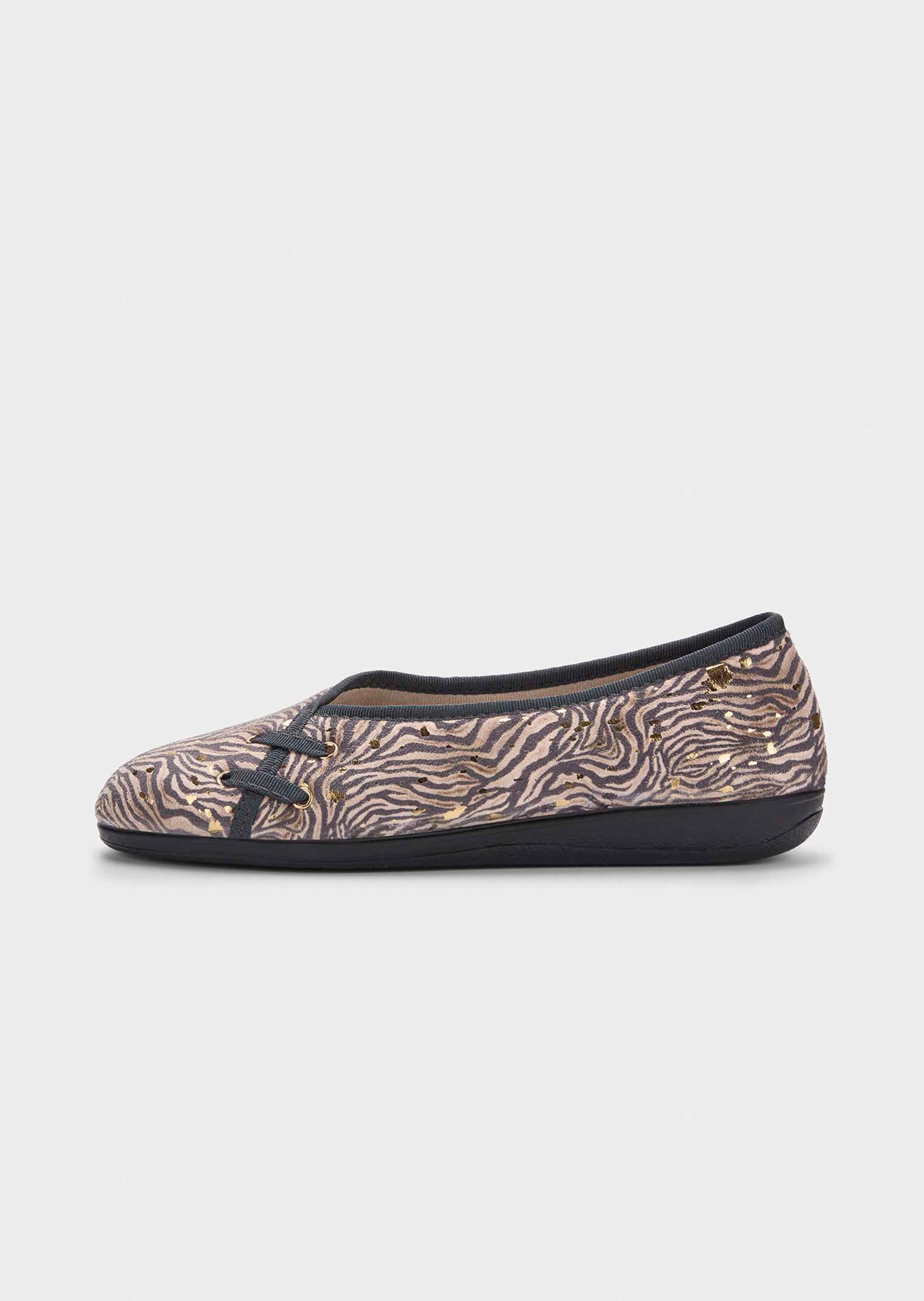 Ballerina pantoffels met animalprint