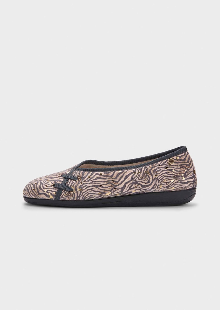 Ballerina pantoffels met animalprint