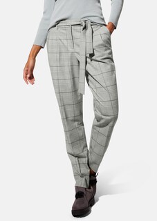 Karo-Bundfaltenhose mit Bindegürtel thumbnail 2