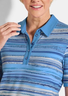 Polo à rayures en jersey de viscose thumbnail 5