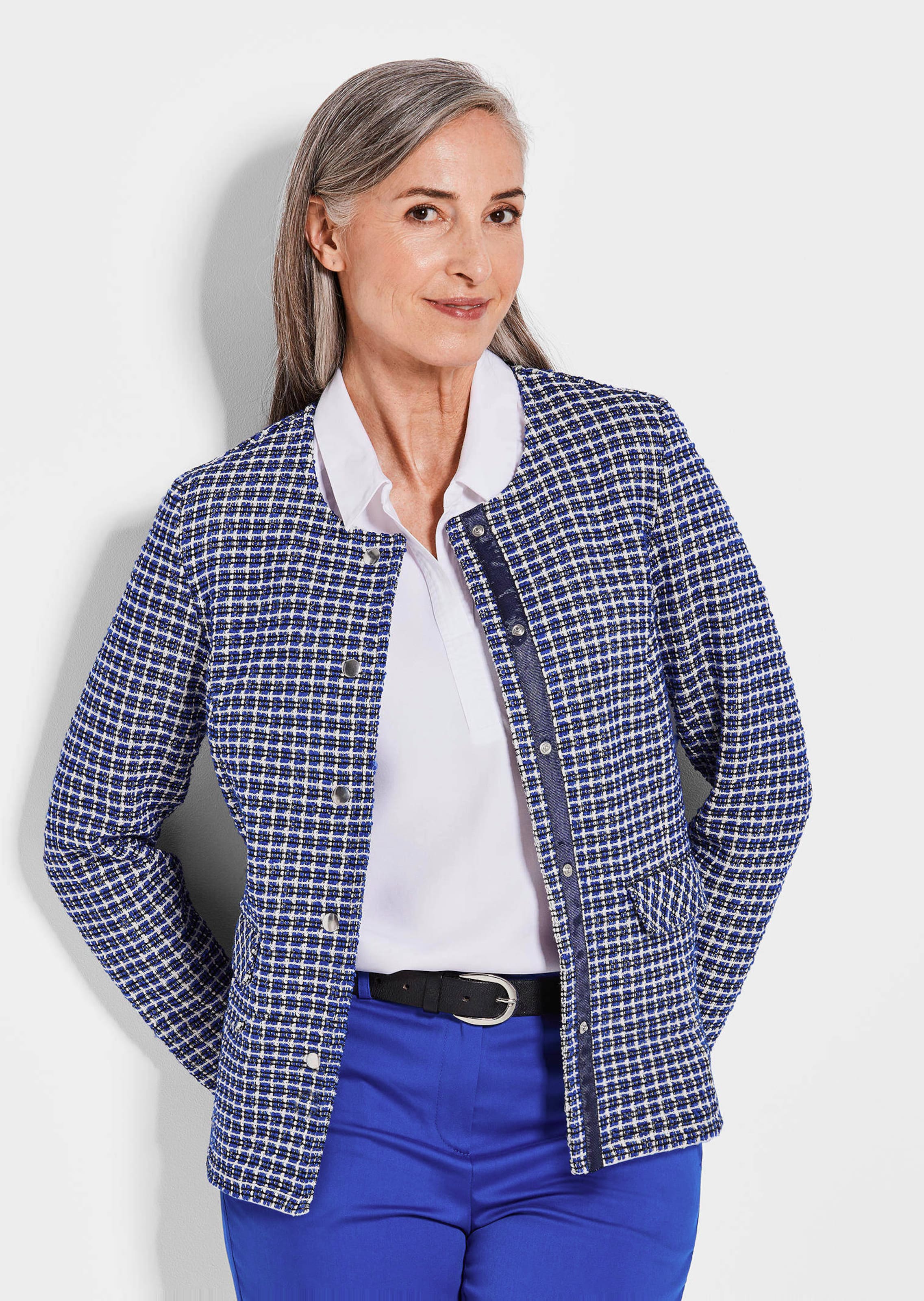 Jacke in Karo-Optik