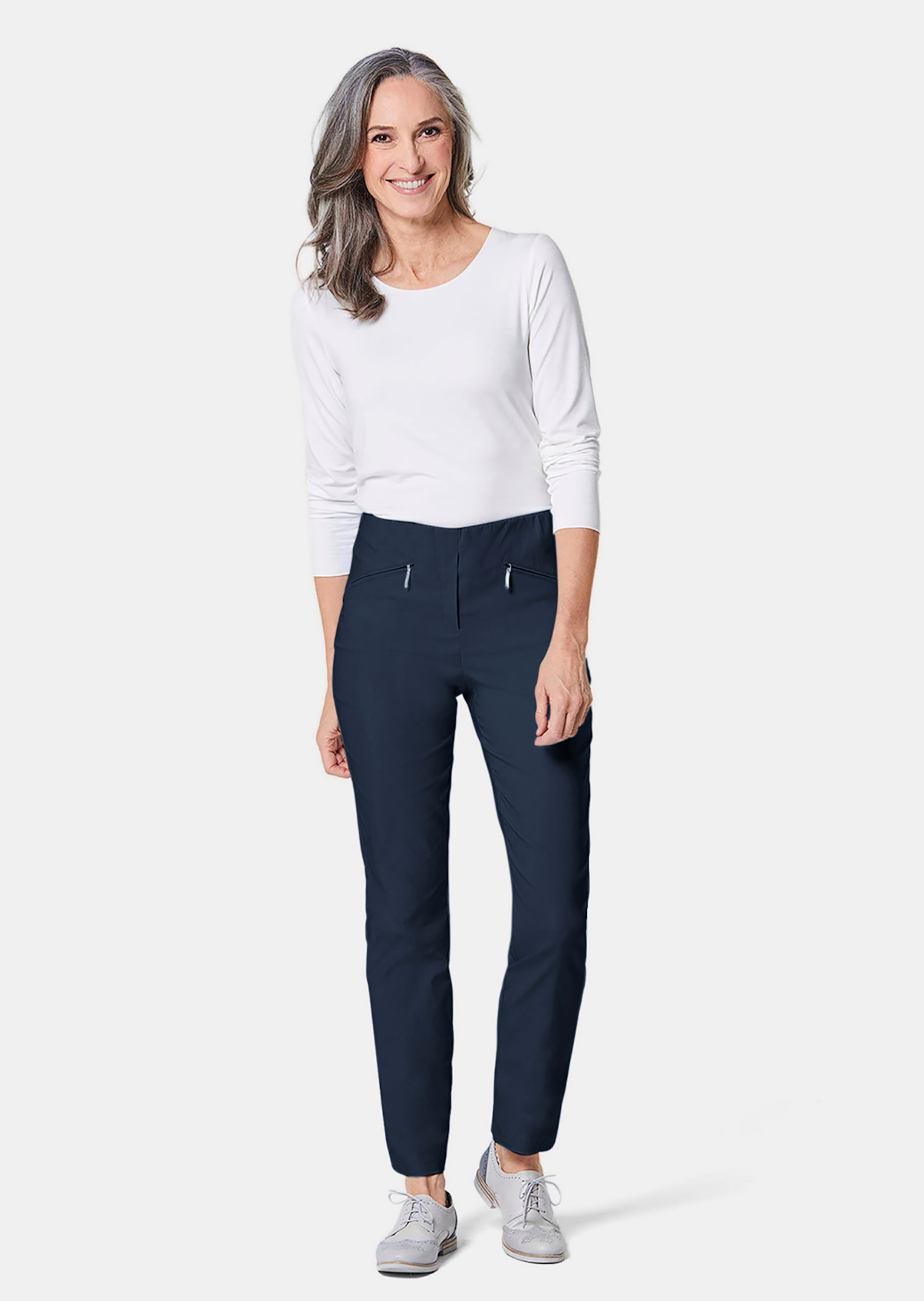 Pantalon hyper LOUISA extensible avec poches zippées