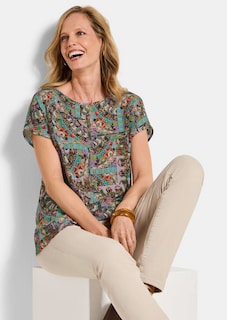 Viskose-Bluse mit Orient-Print thumbnail 4