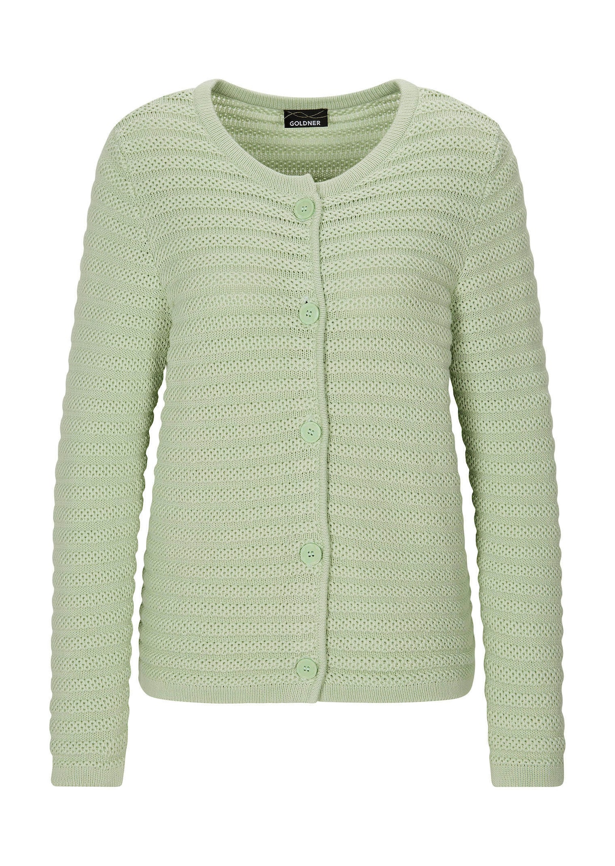 Ajour-Strickjacke aus reiner Baumwolle