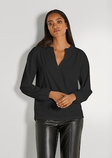 Jersey-Bluse mit raffiniertem Ausschnitt thumbnail 1