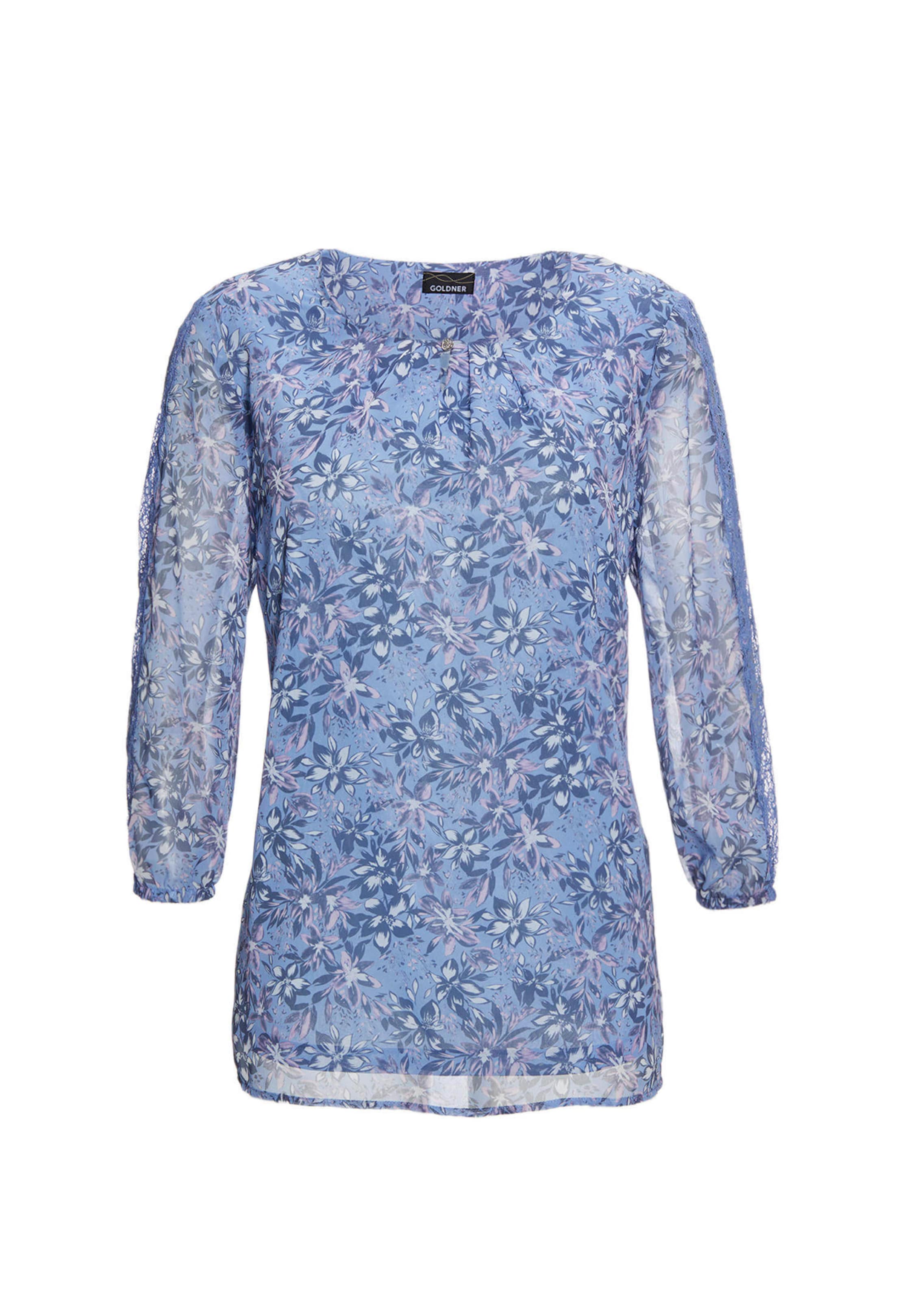 Chiffonbluse mit farbbrillantem Druck