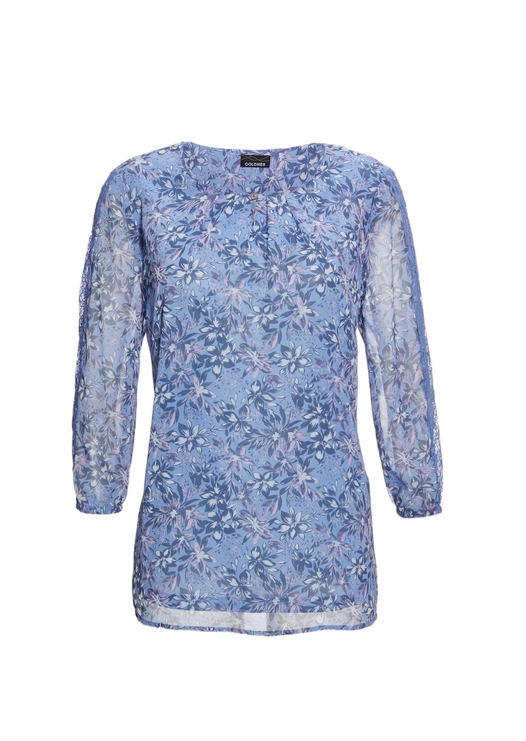 Chiffonbluse mit farbbrillantem Druck